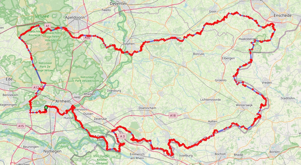 De route sponsortocht Thusano Studiefonds